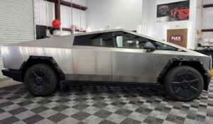 Tesla Cybertruck with paint protection film at Conforti Auto & Marine Detailing in Tampa Bay
